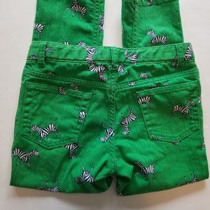Land's End Kids Green Zebra Pencil Capri Sz 10